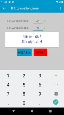 Yarımillik və İllik hesablama android App screenshot 1