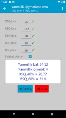 Yarımillik və İllik hesablama android App screenshot 3