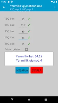 Yarımillik və İllik hesablama android App screenshot 5